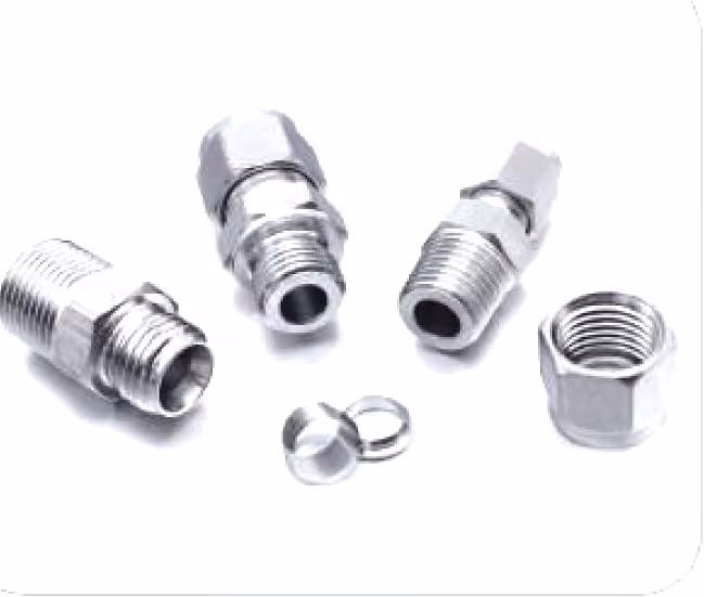 Compression tube-to-male connector — catalog sample for OEM RFQs