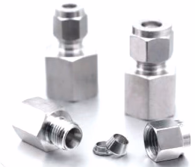 Compression Tube to Female Connector — FerruleX stainless steel fittings