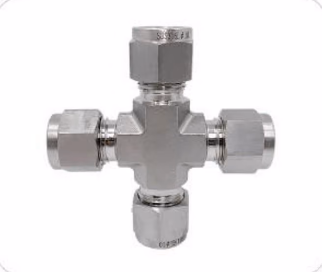 Forged Compression Cross Fitting — FerruleX stainless steel fittings