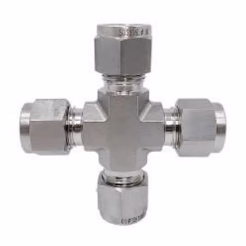 Forged Compression Cross Fitting — FerruleX stainless steel fittings