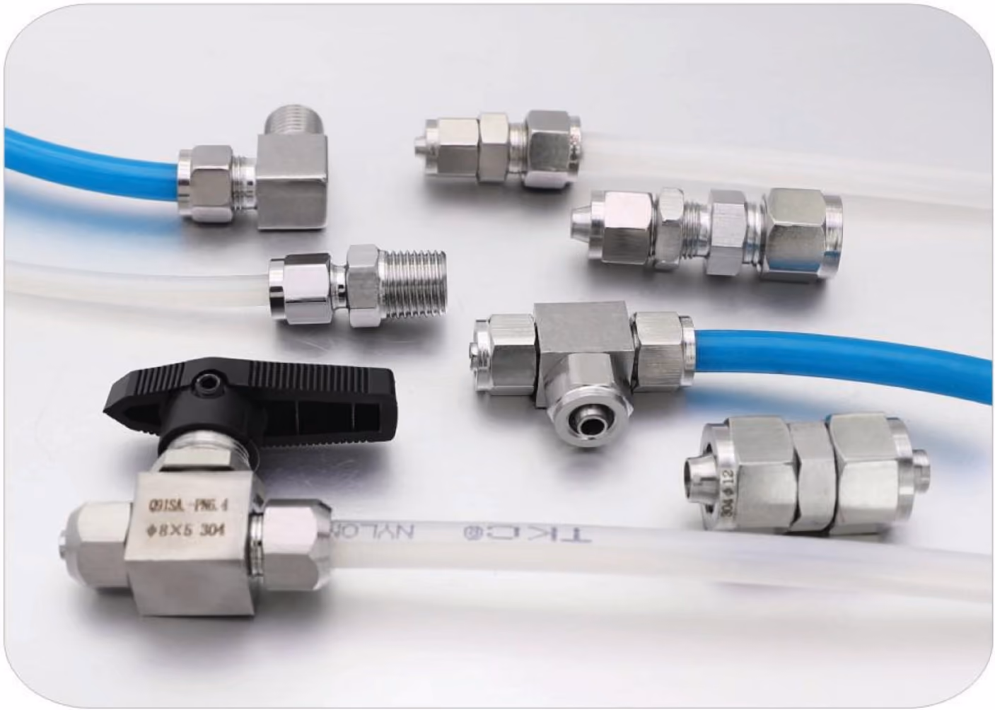 Push-In Quick-Screw Fittings — FerruleX stainless steel fittings