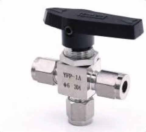3-Way Compression Ball Valve — FerruleX stainless steel fittings