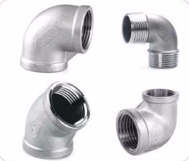 Investment-cast stainless elbow — catalog sample